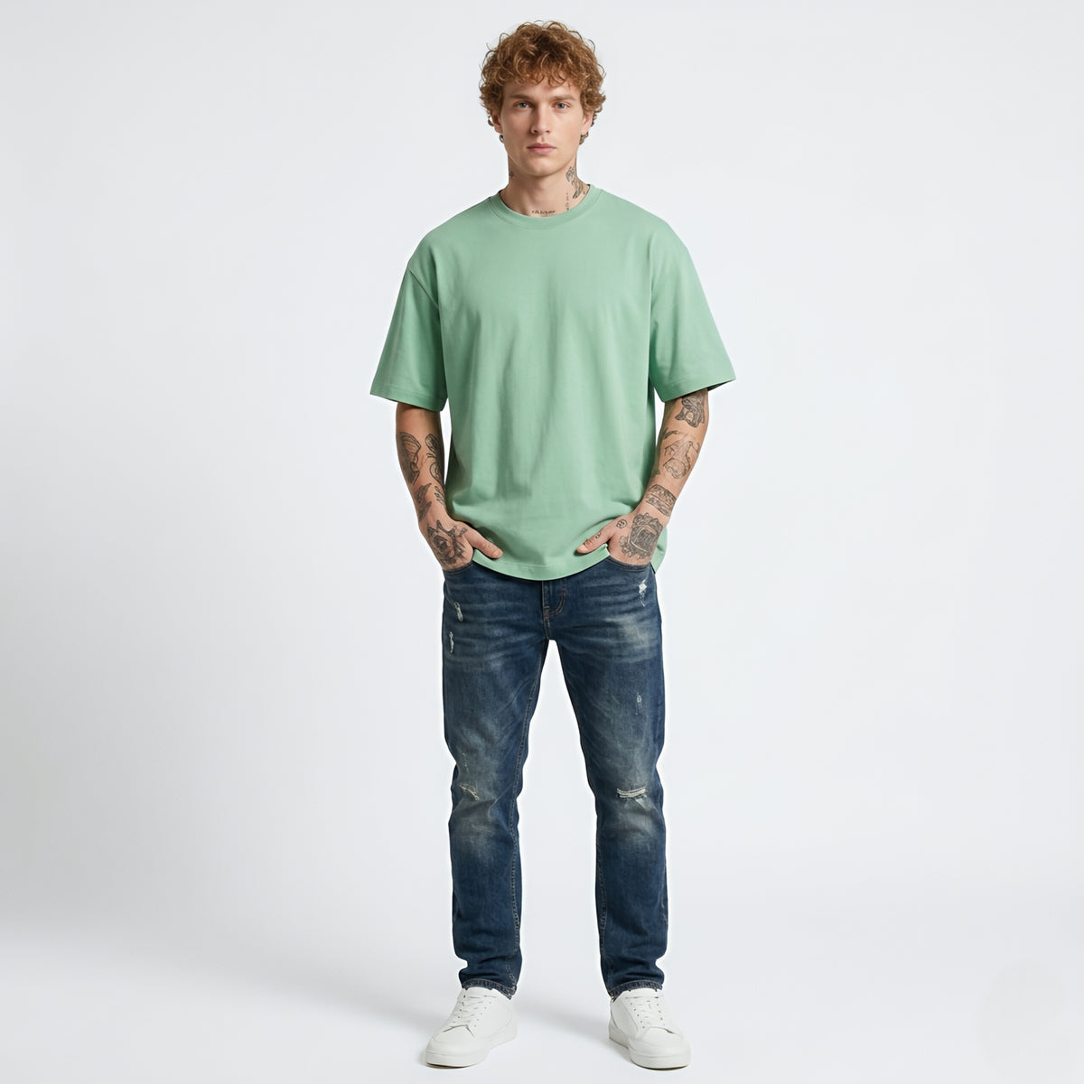 Oversized Tshirt | Solid | Mint Green