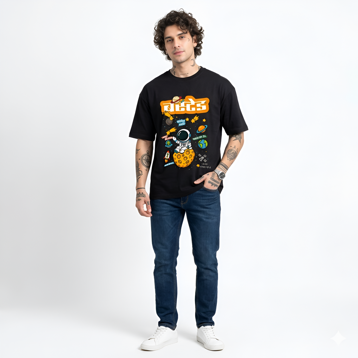 ISRO Inspired | Oversized Tshirt | Black
