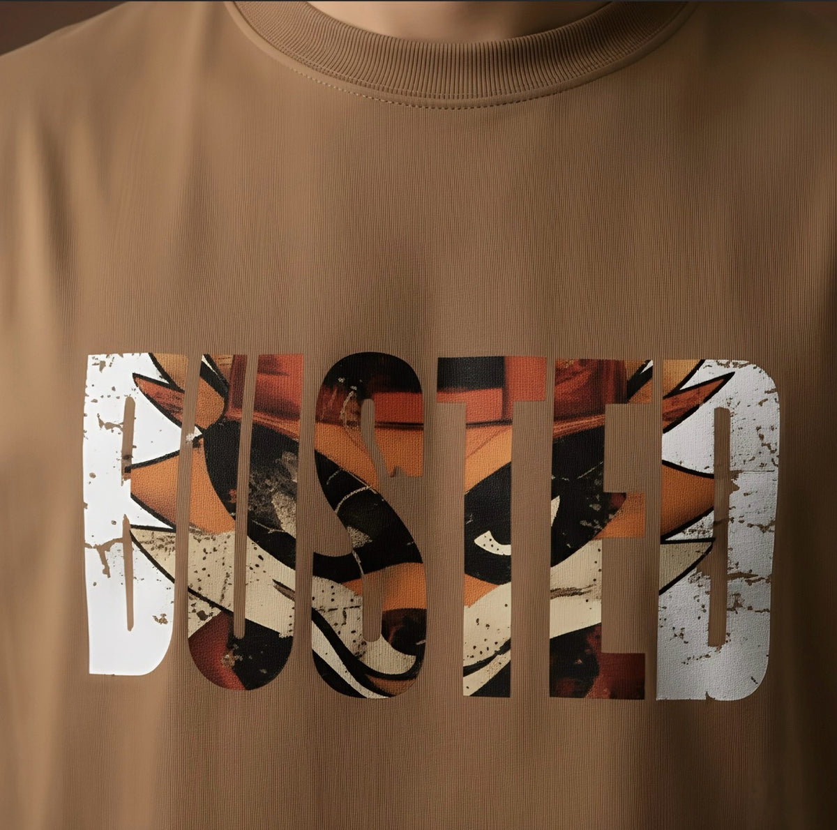 Mars Jr. Wildprint Busted | Heavy-Weight Oversized Tshirt | Coffee
