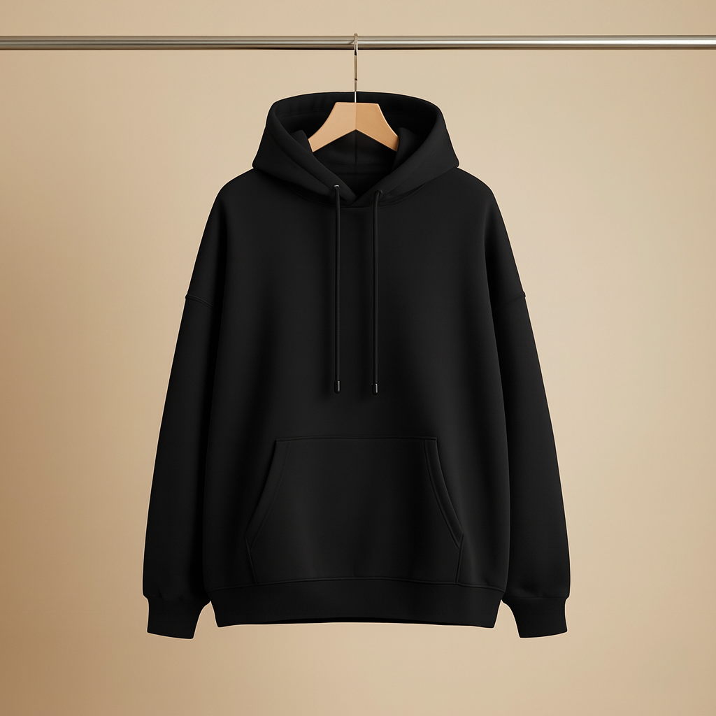 Premium Oversized Hoodie | Solid | Black