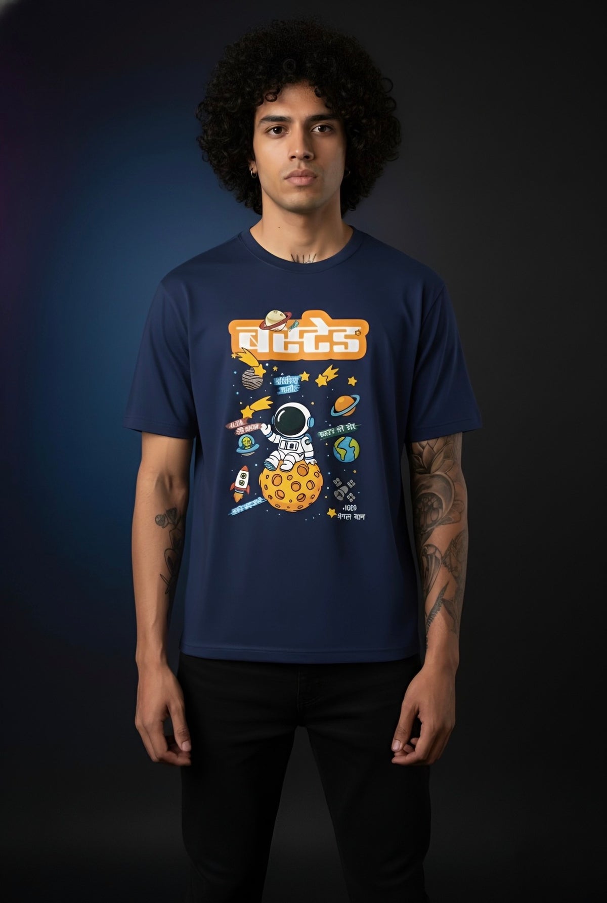 ISRO Inspired | Oversized Tshirt | Navy Blue