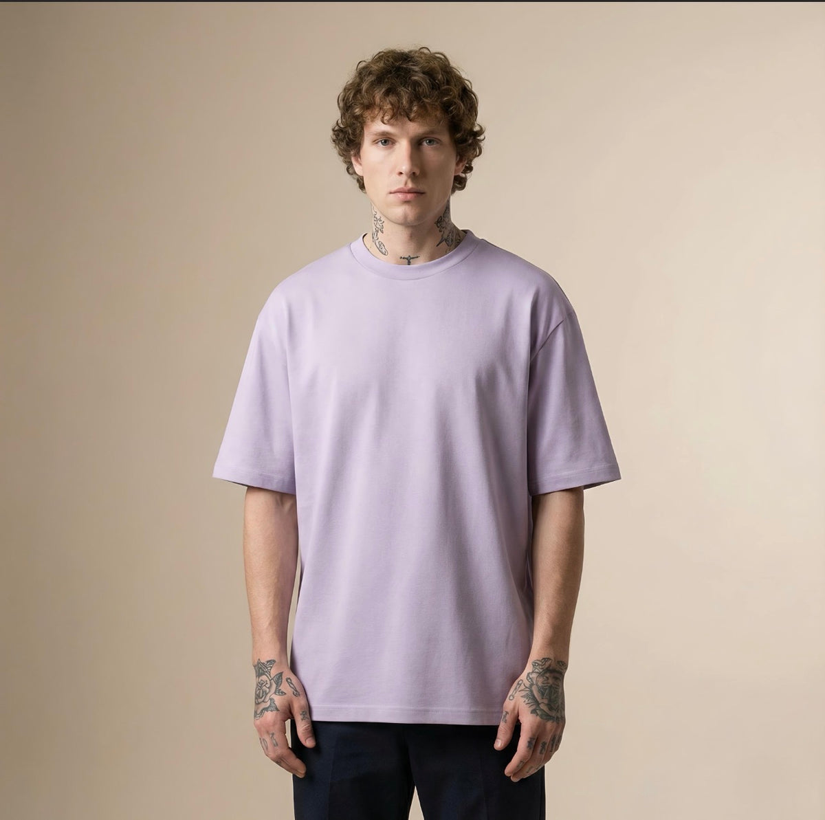 Heavy-Weight Solid Oversized Tshirt | Lavender