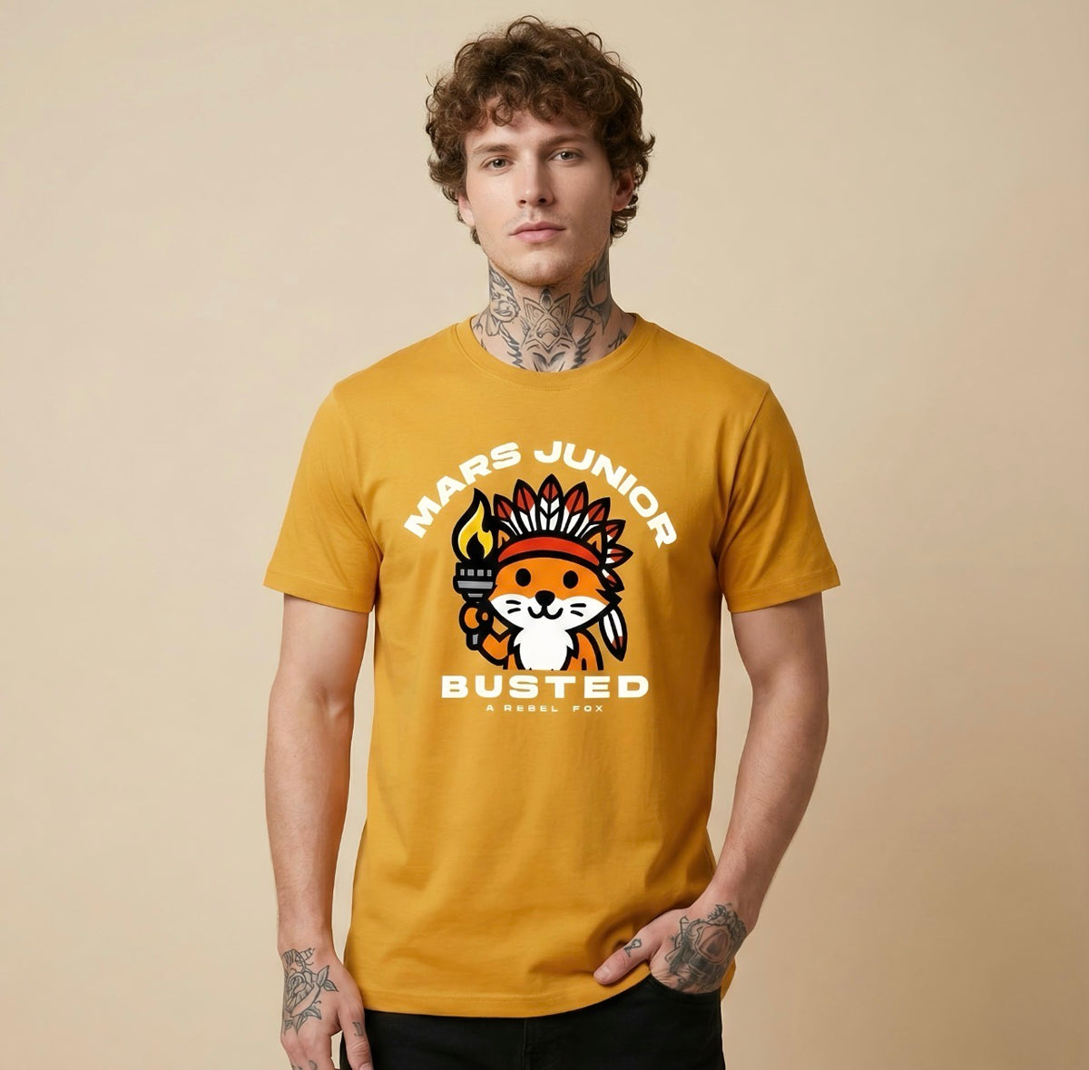 Rebel Fox | Regular Fit Tshirt | Yellow