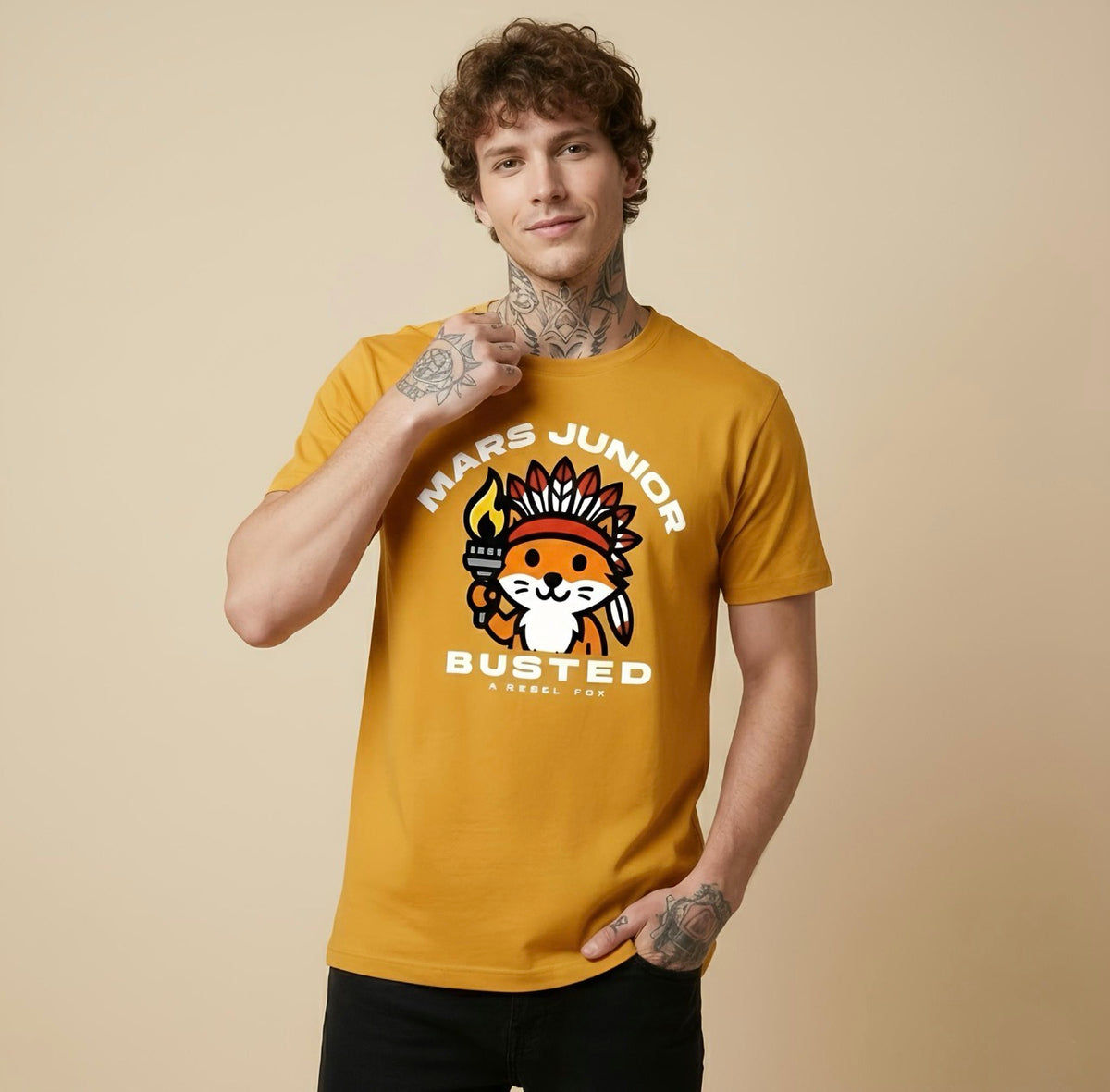 Rebel Fox | Regular Fit Tshirt | Yellow