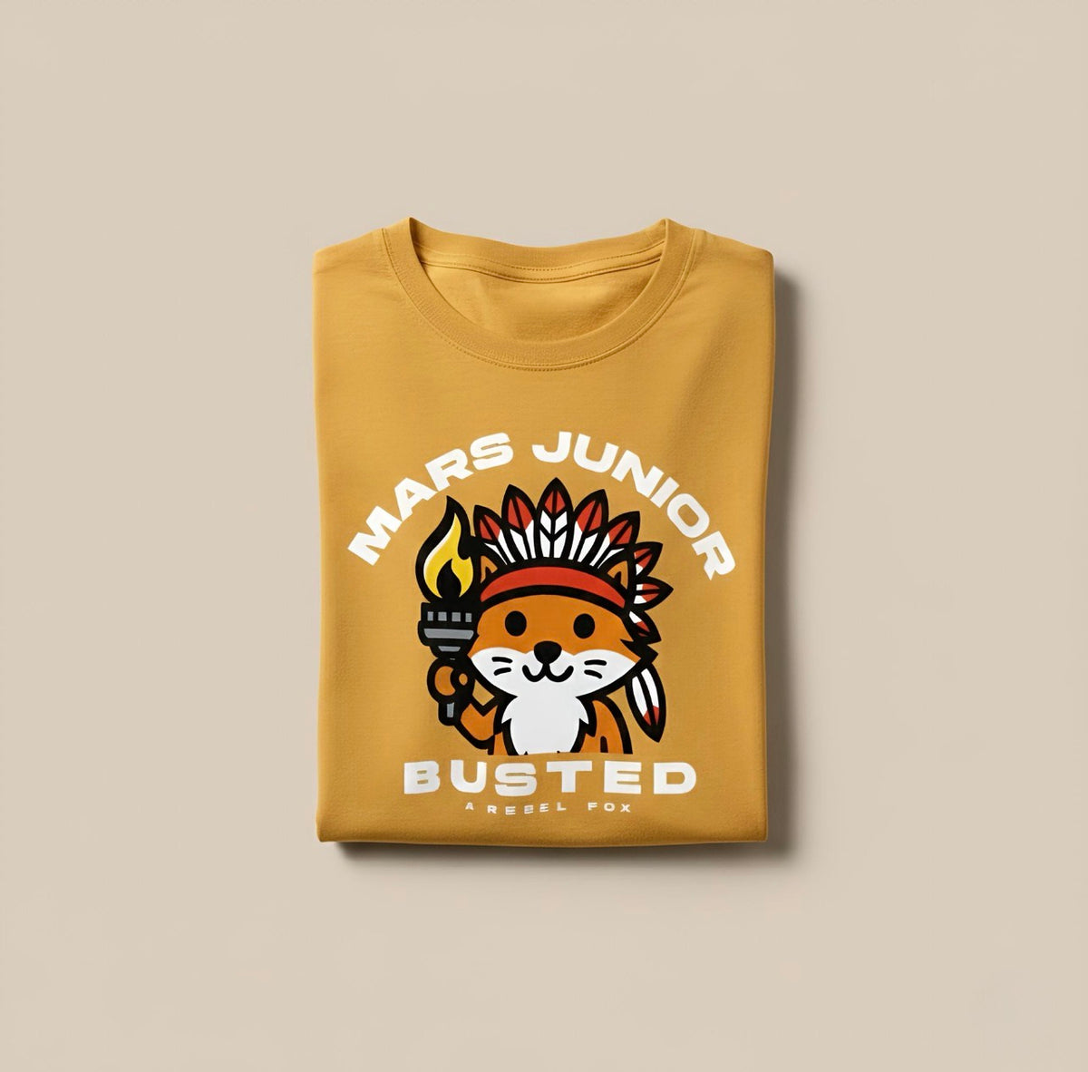 Rebel Fox | Regular Fit Tshirt | Yellow