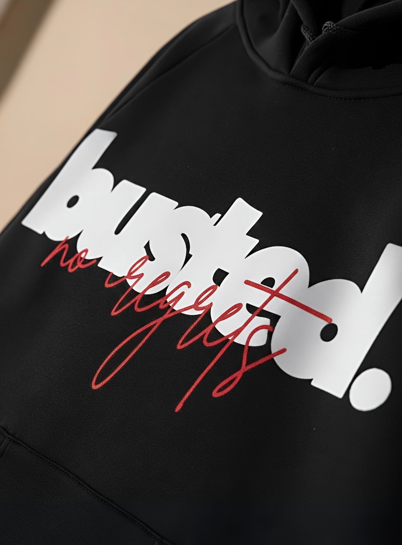 No Regrets | Premium Oversized Hoodie | Printed | Black