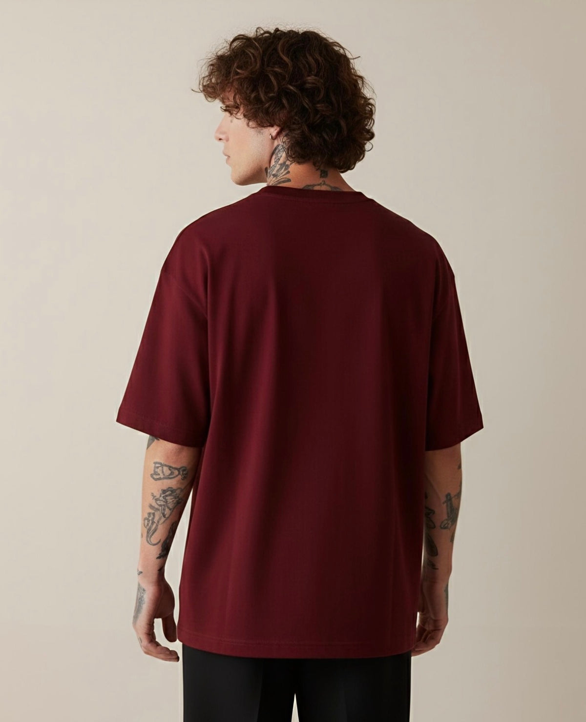 Oversized Tshirt | Solid | Maroon