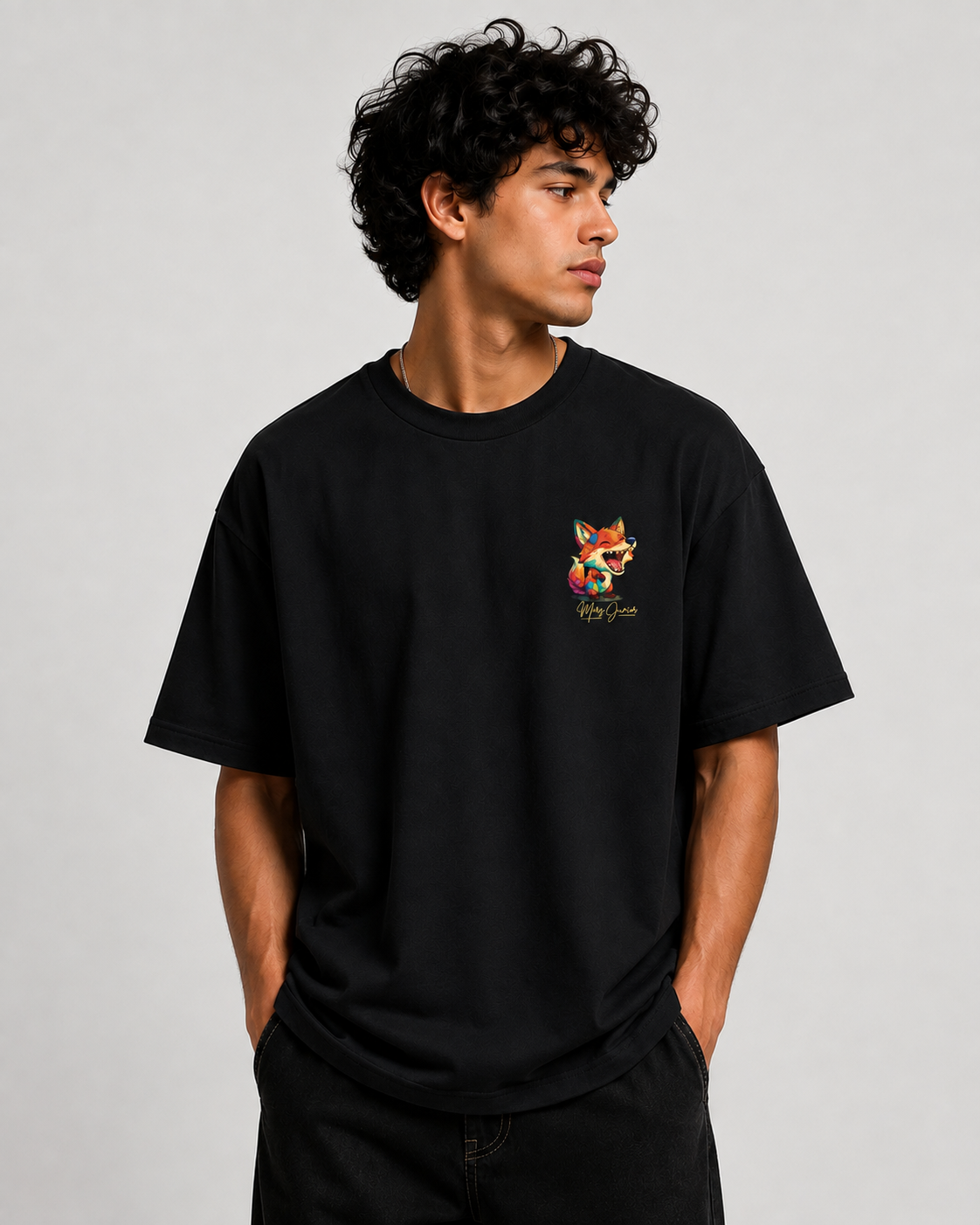 Baby Fox | Mars Jr. Edition | Heavy-Weight Oversized Tshirt | Black