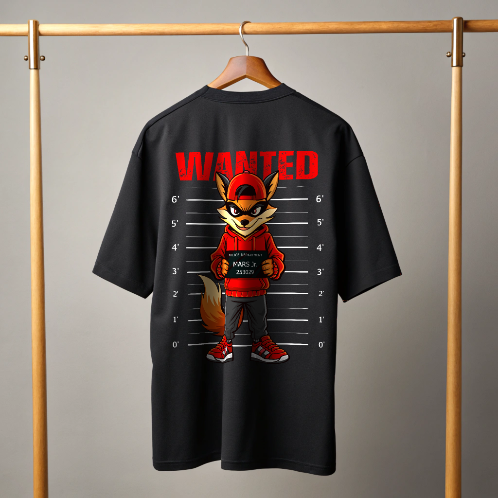 Wanted | Mars Jr. Edition | Heavy-Weight Oversized Tshirt | Black