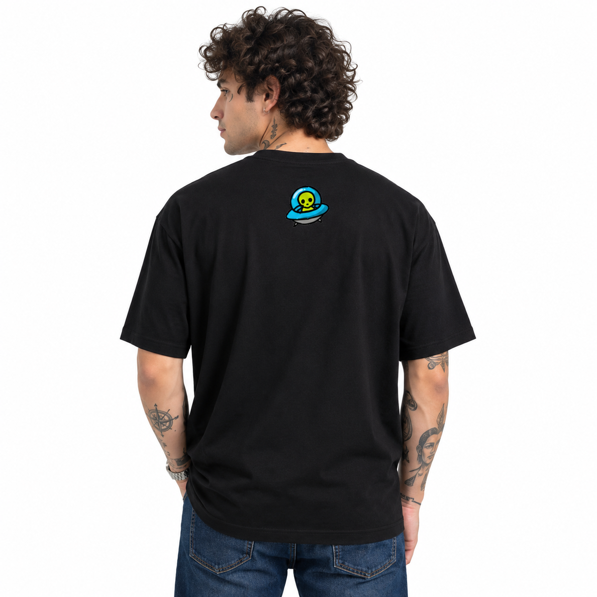 ISRO Inspired | Oversized Tshirt | Black