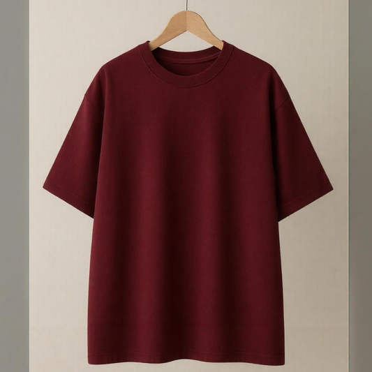Oversized Tshirt | Solid | Maroon